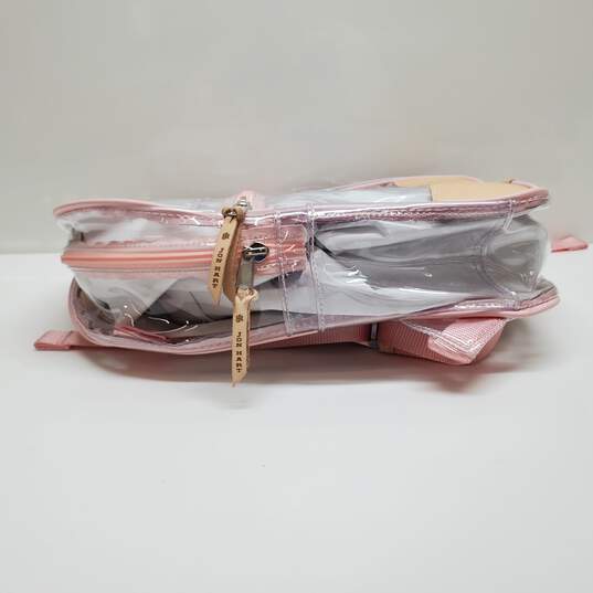 JON HART 16x13x4 CLEAR PVC PINK BACKPACK NWT image number 4