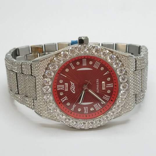 GLD 42mm WR 5ATM CZ Stones Stainless Steel Watch image number 6