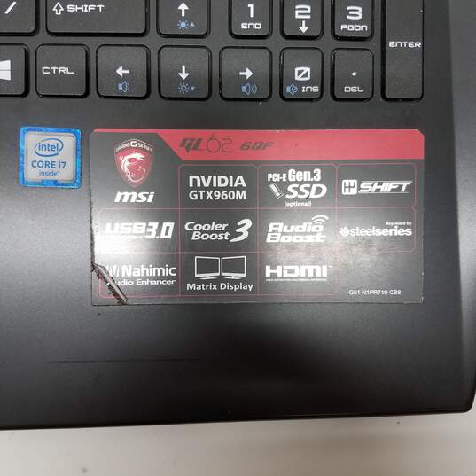 MSI GL 62 15" Laptop Intel i7-6700HQ CPU 12GB RAM 128GB SS 1TB HDD GTX 960M image number 7