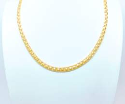 14k Yellow Gold Textured Link Necklace 25g