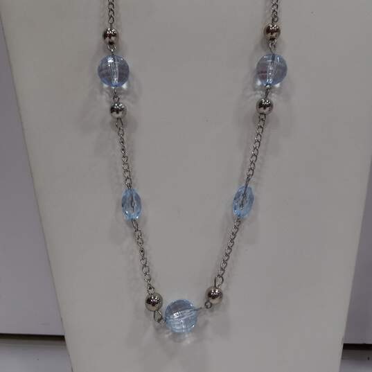Bundle of Assorted Blue Gemstones & Gold Tone Fashion Costume Jewelry image number 2