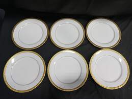 Bundle of 6 White Royal Gallery Gold Buffet Plates