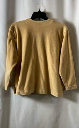 Vintage Saks Fifth Avenue Folio Womens Beige Knit Velour Cardigan Sweater Size L alternative image