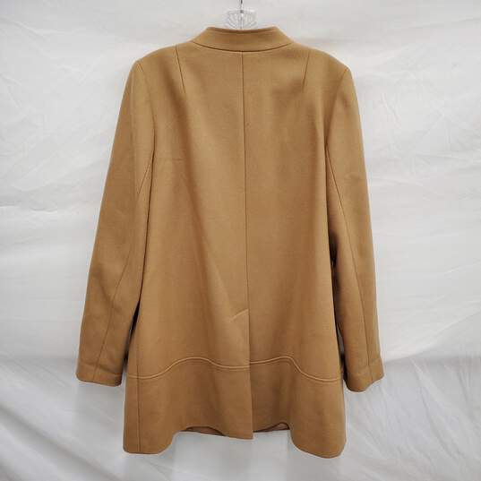 Classique's Entier WM's Funnel Neck Wool Blend Snap Button Beige Jacket  Size L image number 2