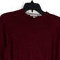 Mens Red Knitted Long Sleeve Crew Neck Stretch Pullover Sweater Size Small image number 3