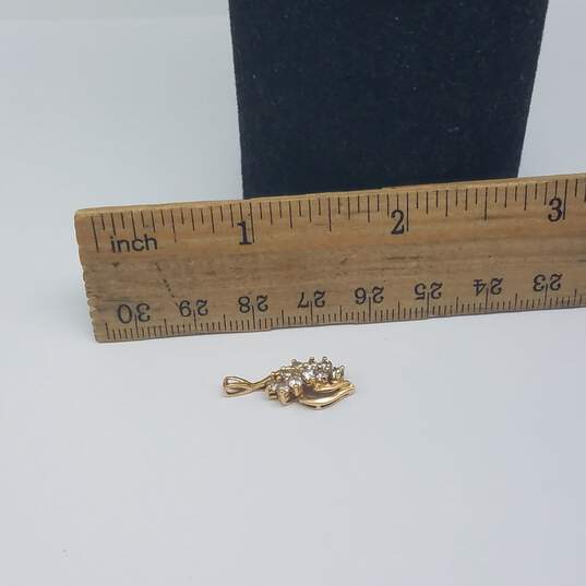 14k Gold 3//4" Diamond Pendant 1.5g image number 7