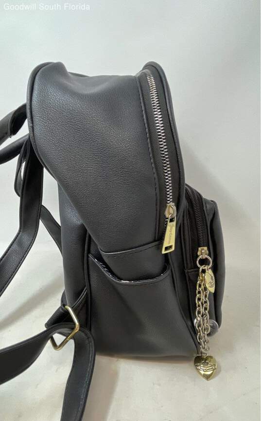 Juicy Couture Womens Black Faux Leather Backpack image number 5