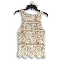 Express Womens White Crochet Sleeveless V-Neck Pullover Tank Top Size Small alternative image