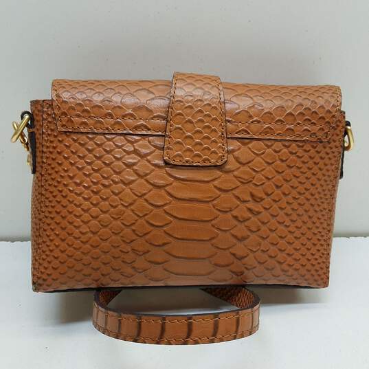 Python Emboss Mini Purse Brown Python