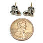 Designer Juicy Couture Silver-Tone Rhinestone Heart Crown Stud Earrings image number 4