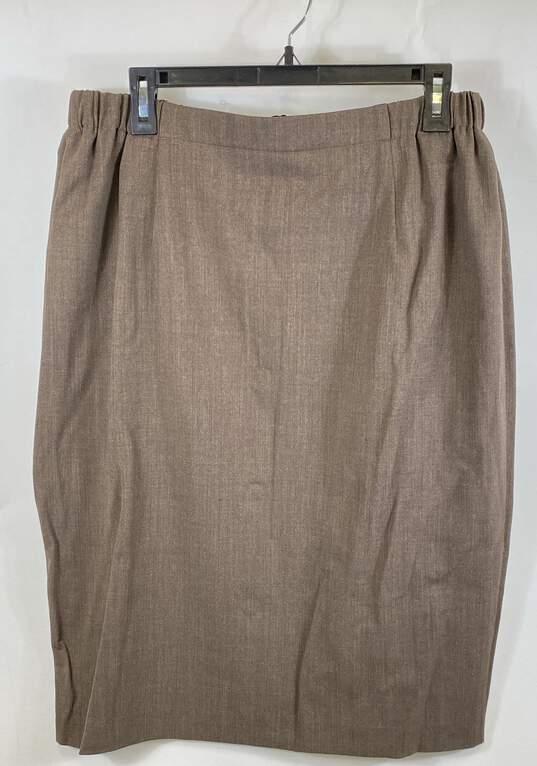 NWT Marina Rinaldi Womens Brown Elastic Waist Straight & Pencil Skirt Size 16 image number 2