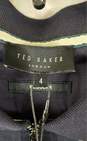 Ted Baker Men Blue Striped Quarter Zip Polo Shirt Sz 4 image number 3