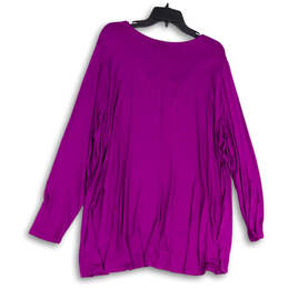NWT Womens Purple Strappy V-Neck Long Sleeve Tunic Blouse Top Size 22/24 alternative image