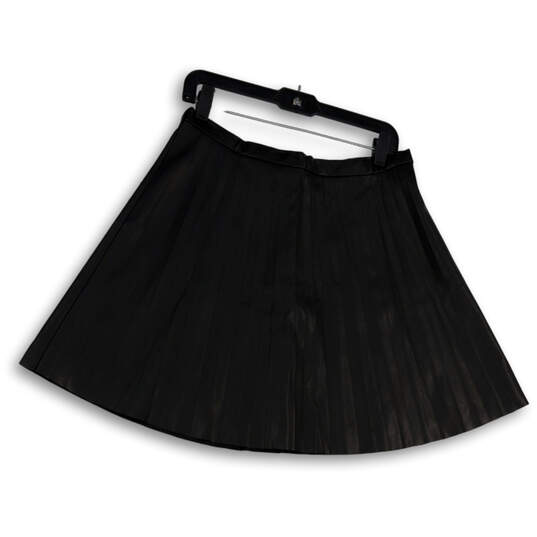 Womens Black Flat Front Stretch Back Zip Short A-Line Skirt Size 10 image number 1