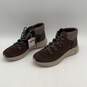 NWT Skechers Womens Arch Fit Brown Beige Leather Lace-Up Combat Boots Size 11 image number 2