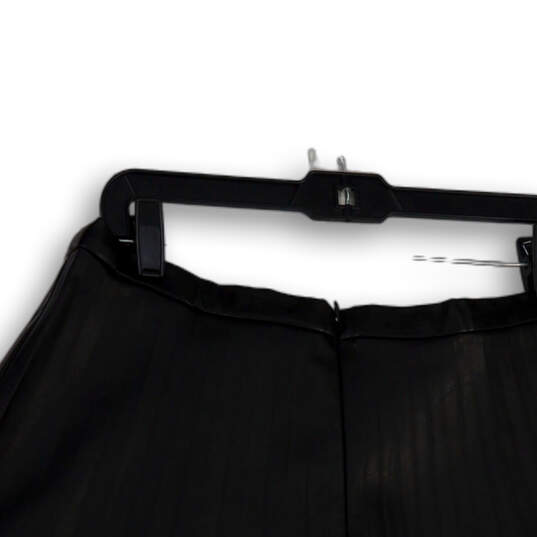 Womens Black Flat Front Stretch Back Zip Short A-Line Skirt Size 10 image number 4