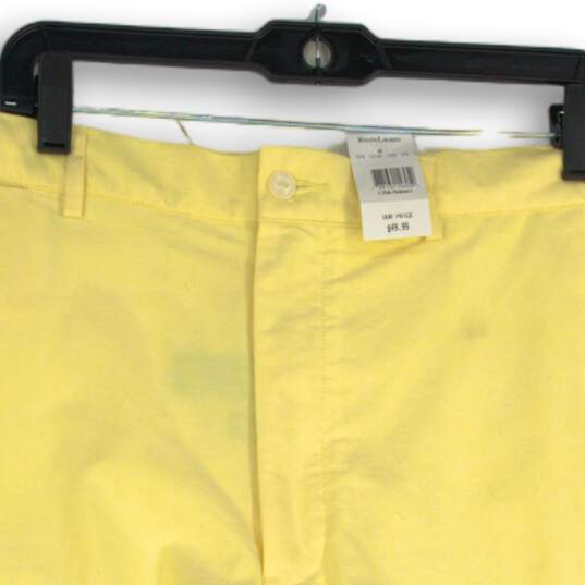 NWT Mens Yellow Flat Front Slash Pocket Classic Chino Shorts Size 40 image number 3