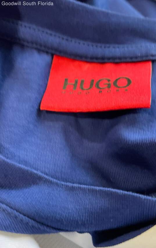 Hugo Boss Mens Navi Blue With Logo T-Shirt Size M image number 5