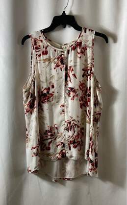 White House Black Market Womens Multicolor Floral Sleeveless Tank Top Size XL