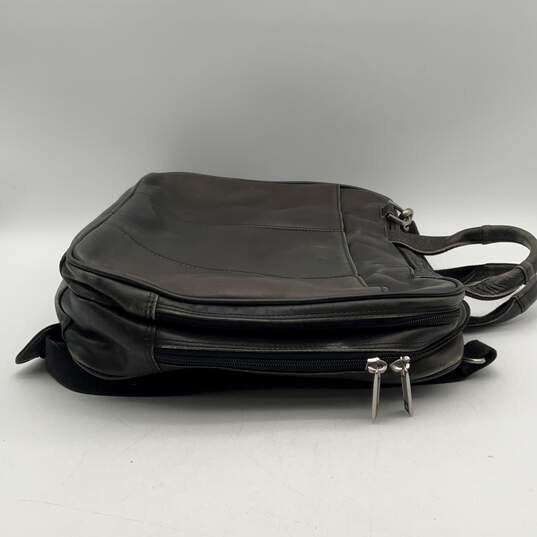 Kenneth Cole Reaction Mens Black Leather Suitcase Crossbody Laptop Bag image number 5