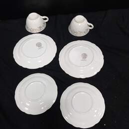 Bundle of Vintage French Saxon China Co. Floral China 4 Plates & 2 Cups alternative image