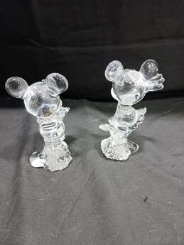 Set of 2 Lenox crystal Mickey and Minnie Mouse Figurines