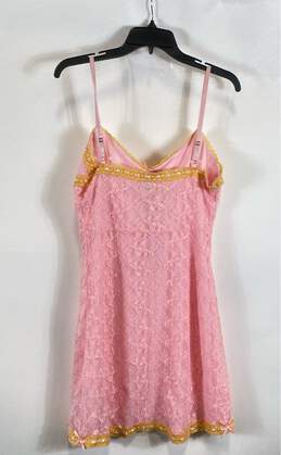 NWT Betsey Johnson Womens Pink Gold Floral Sleeveless Mini Cocktail Dress Size M alternative image