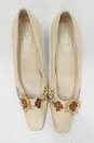 Talbots Tan Embroidered Short Heels Sz 9M image number 2