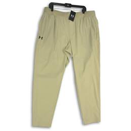 NWT Under Armour Mens Beige Elastic Waist Pull-On Ankle Pants Size XXL