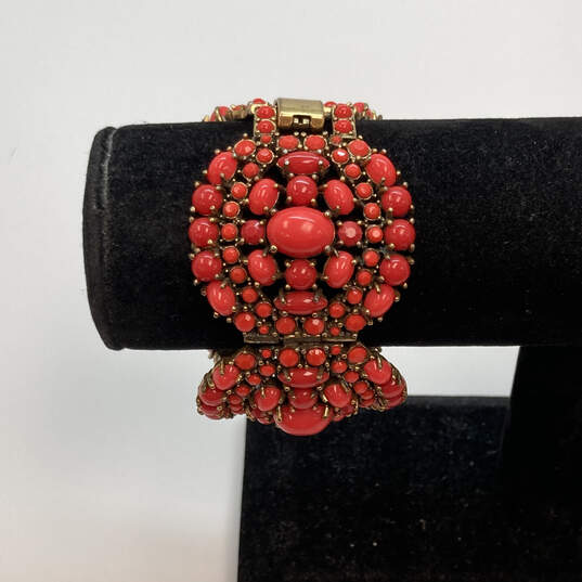 Designer Stella & Dot Gold-Tone Red Stone Fashionable Chain Bracelet image number 1