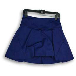 Athleta Womens Blue Flat Front Back Zipper Pocket Athletic Skort Size S