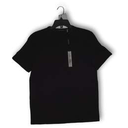 NWT Elie Tahari Mens Polo Shirt Short Sleeve Spread Collar Black Size Small