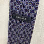 Mens Blue Geometric Print Silk Four In Hand Adjustable Designer Necktie image number 5