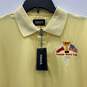 NWT Ashworth Mens Yellow Spread Collar Short Sleeve Pullover Polo Shirt Size L image number 3