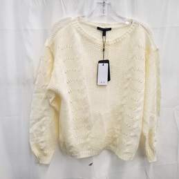 Armani Exchange Women's White Wool Blend Pullover Sweater Size Small NWT