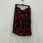 NWT Womens Red Black Paisley Pleated Pull-On Flare Skirt Size 12 image number 1