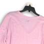 Hue Womens T-Shirt V-Neck Long Sleeve Stretch Pullover Pink Size 1X image number 4