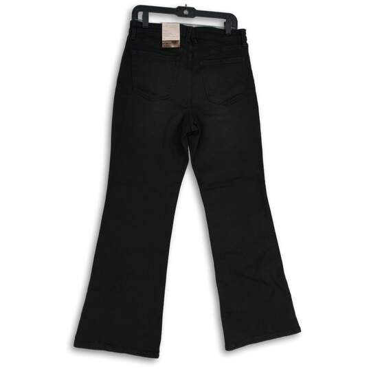 NWT Womens Black Denim Dark Wash Super High Rise Flared Leg Jeans Size 10 image number 2