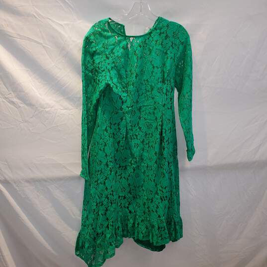 Asos Green Lace Zip Back Maternity Dress NWT Size 4 image number 1