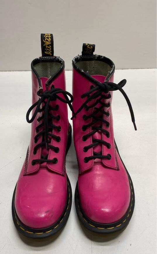 Dr. Martens 1460 Hot Pink Patent Leather Combat Boots Women's Size 7 image number 5