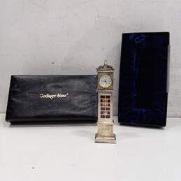 Godinger Silver Tone Miniature Grandfather Style Clock