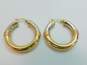 14K White Yellow & Rose Gold Split Chunky Tube Hoop Earrings 5.0g image number 1