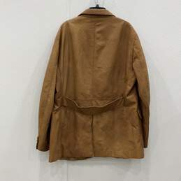 Vintage Armani Collezioni Mens Brown Leather Blazer Coat Sz XXL with COA alternative image