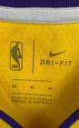 NWT Nike Mens Yellow Los Angeles Lakers Dri-Fit NBA Basketball Jersey Size M image number 3