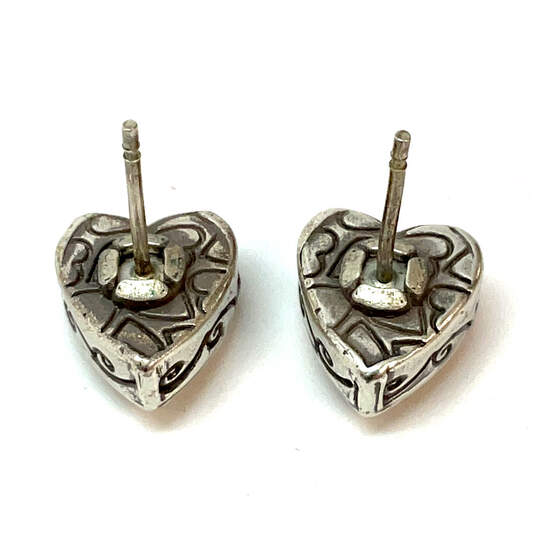 Designer Brighton Two-Tone Enamel Heart Shape Fashionable Stud Earrings image number 3