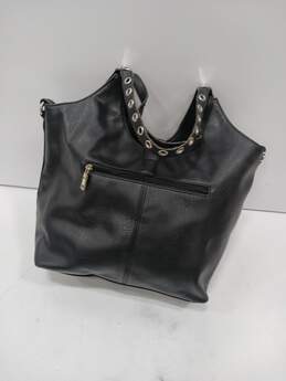 Women's Black Rivet Faux Leather Tote Bag alternative image