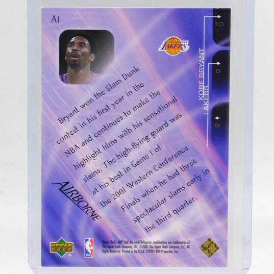 2001-02 Kobe Bryant Upper Deck MVP Airborne Los Angeles Lakers image number 2