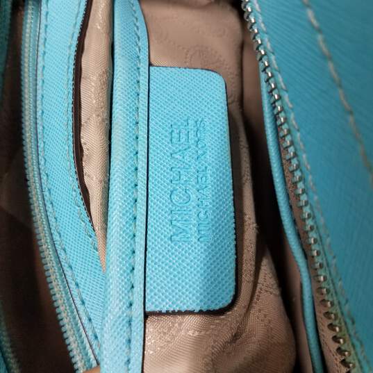 Buy the Michael Kors Aqua Blue Leather Crossbody Bag w/ Shoulder Strap |  GoodwillFinds