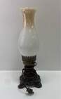 Vintage Parlor Style 15.5inch Tall Metal Base Table Top Hurricane Lamp image number 3