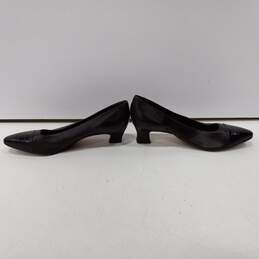 Evan Picone Slip-on Brown Leather Heels Size 9.5 alternative image